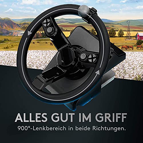 Logitech G Saitek Farm Sim Controller, Farming Simulator Bundle bestehend aus Lenkrad, Steuerkonsole, Gas- und Bremspedal, 900° Lenkbereich, 38+ Tasten, USB-Anschluss, PC/Mac - Schwarz - Image 6