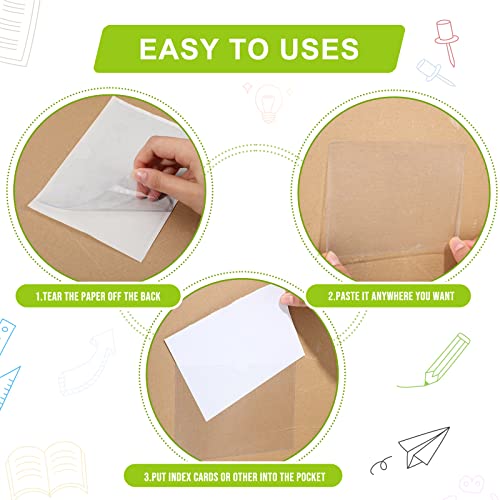 Image of Chinco 30 Pcs Self Adhesive Pockets, Bin Labels for Storage Bins, Clear Pocket Label Sleeves, Plastic Index Card Holder with Top Open for Organizing Bins Box Drawer(5 x 7 Inch)