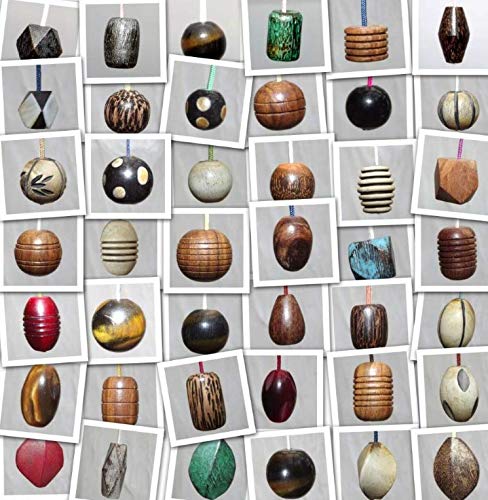 Be-Creative Uniquely Different Natural Wood Horn Bone Light Blind Cord Pull Ends - Pack Of 2, 27mm (Pear)