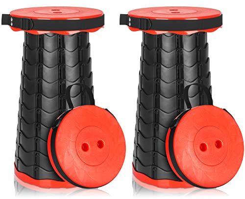 Esup 2 Pack Folding Camping Stool, Collapsible Stool Portable Lightweight Retractable Folding Stools Seat Fishing Outdoors Indoors Kitchen Max Load 400lbs