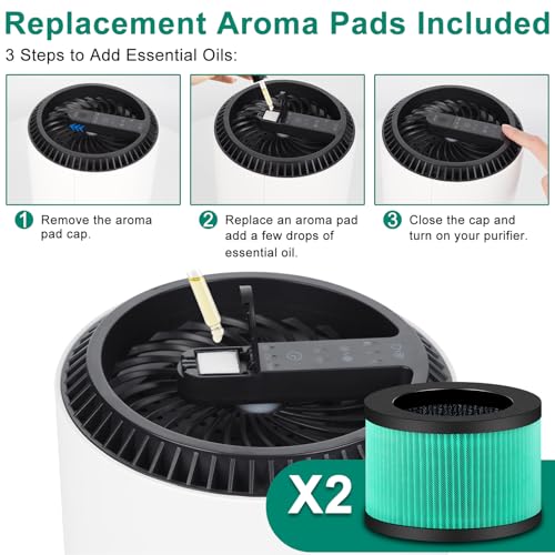 Image of 2 Pack MK01 MK06 Air Filter Replacement Compatible with Aroeve MK01 MK06, ToLife TZ-K1 and Kloudi DH-JH01 Filter, Pet Dander Version, Green