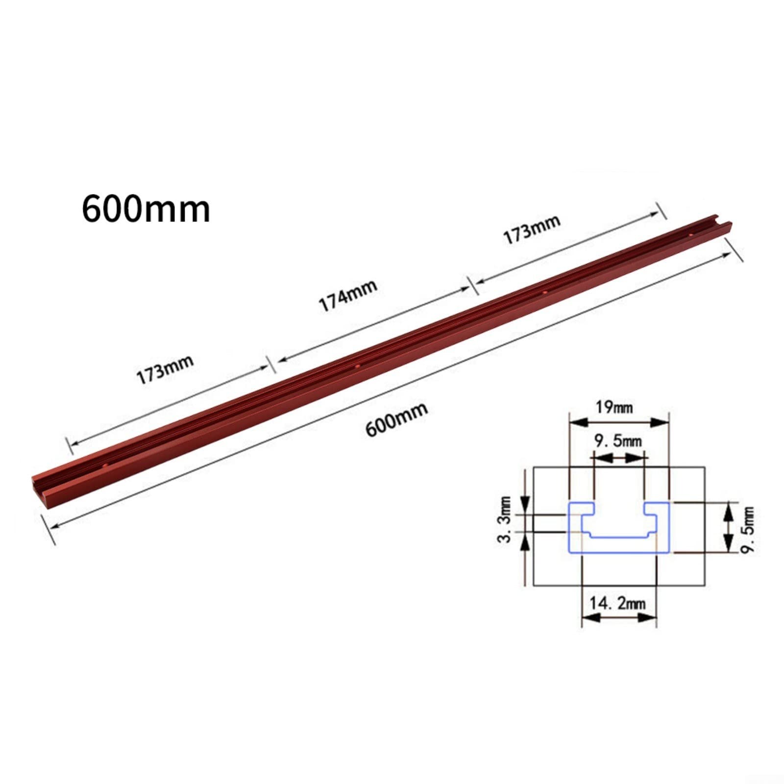 Lega di alluminio 600mm T-Track T-Slot Mitra Jig Tools per la lavorazione del legno Router