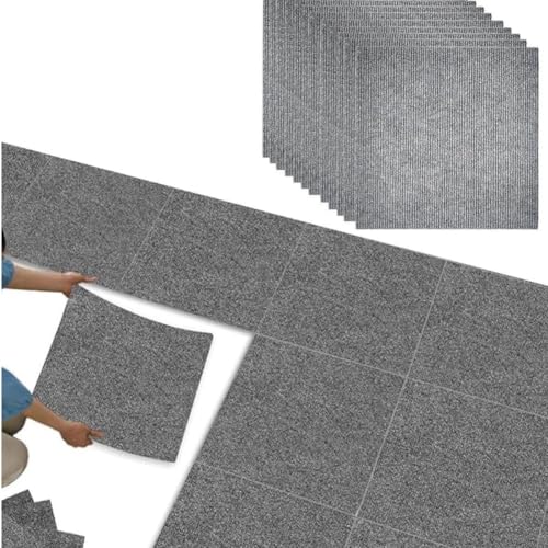 40 Stück Teppichfliesen Selbstklebend, Auslegware Teppichboden 30 x 30 cm, Teppich zum Zuschneiden, Teppichfliesen Selbstliegend, Rutschfest, Waschbaren Teppichfliesen Sind Verschleißfest