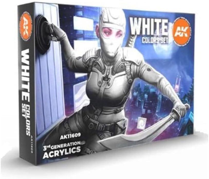 AK Acrylics 3Gen Set AK11609 White Colors Set (6x17ml)