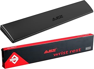 ZIYOU LANG Keyboard Wrist Rest with Ergonomic Memory Foam & PU Wrist Support for Easy Typing & Pain Relief, Anti-Slip Rubber Base 80% 87KeysTKL Size 14.09 x 2.75 in, 0.59 inch (15mm) Height(Black)