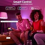 Tenmiro Smart Light Bulbs,Compatible with Alexa and Google Home Light Bulbs,Full Colour Changing Dimmable Led Light Bulb,Music Sync,WiFi & Bluetooth Color Changing Light Bulb,A19 9W 800 Lumens