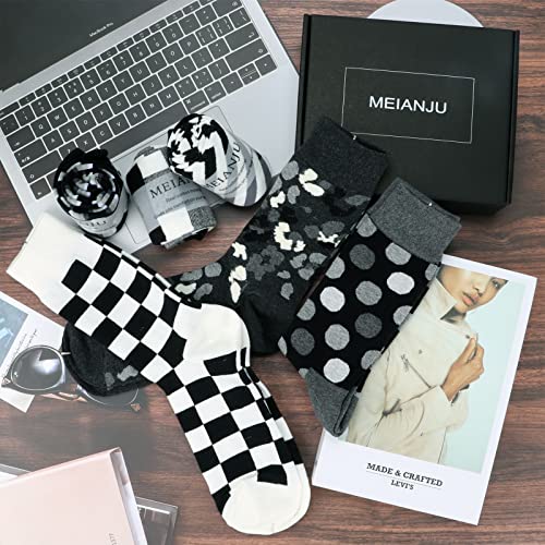 Mens Dress Socks, 6 Pairs Gift Box Crew Cotton Work Argyle Socks for Men Size 9-122