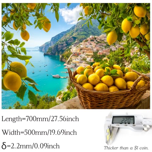 Bgraamiens Rompecabezas de 1000 Piezas para Adultos – Costa de Amalfi con Limones – Escena Mediterránea con Vista Costera y Cítricos – Regalo Italiano Escénico para Relajación miniatura 6