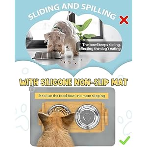 Elevated Dog Bowls Adjustable Raised Dog Bowls Stand for Small Size Dogs and Cats Durable Bamboo Dog Feeder with 2 Stainless Steel Bowls and Nonslip Feet Dog Food Bowls with Silicone Mat  Cucciolini Doodles Elevated dog bowls adjustable raised dog bowls stand for small size dogs and cats durable bamboo dog feeder with 2 stainless steel bowls and non slip feet dog food bowls with silicone mat   cucciolini doodles