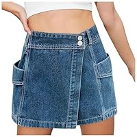Vetement Femme Jupe Ete Crayon Pantalon Short Courte Chic Et Elegant Boheme Jupes Jean Noir Vêtement Taille Elastique Blanche en Droite Mi Longue Grande Jeans Cuir Culotte,e-Marine,XXL