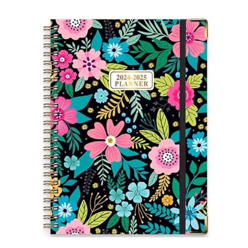 DLUKENY 手帳 2025年 ウィークリー マンスリー ポケット付き 12ヶ月 ウィークリー 手帳 2024年7月~6月 ハードカバー アカデミック手帳