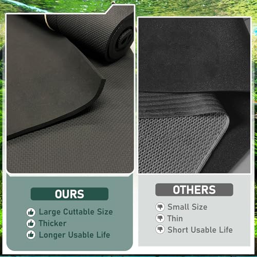 Image of Aquarium Leveling Mat 2PCS /Set Neoprene Non-Slip Shockproof Fish Tank Pad Waterproof Textured Surface for Uneven Surfaces Durable Fish Tank Mat with Easy-Cut Edges (No Glue, 24x12 Inch)