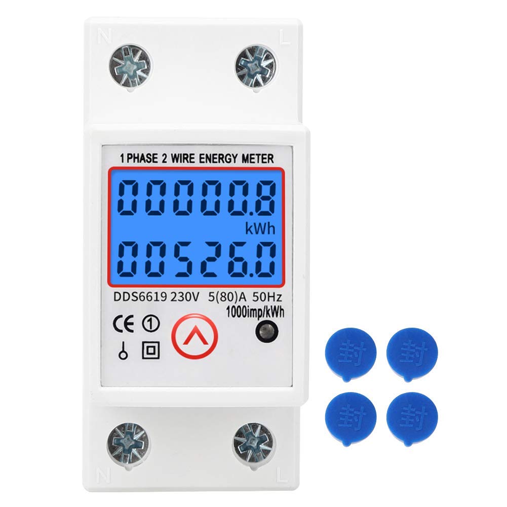 Compteur puissance électrique monophasé réinitialisable avec écran LCD rétroéclairé pour tableau - 8