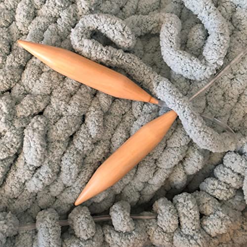 3Pcs Wooden Circular Knitting Needles, Us Size 19, 35, 50 Natural Wood Jumbo Needle For Chunky Yarn Giant Circular Knitting Needles #TOP1