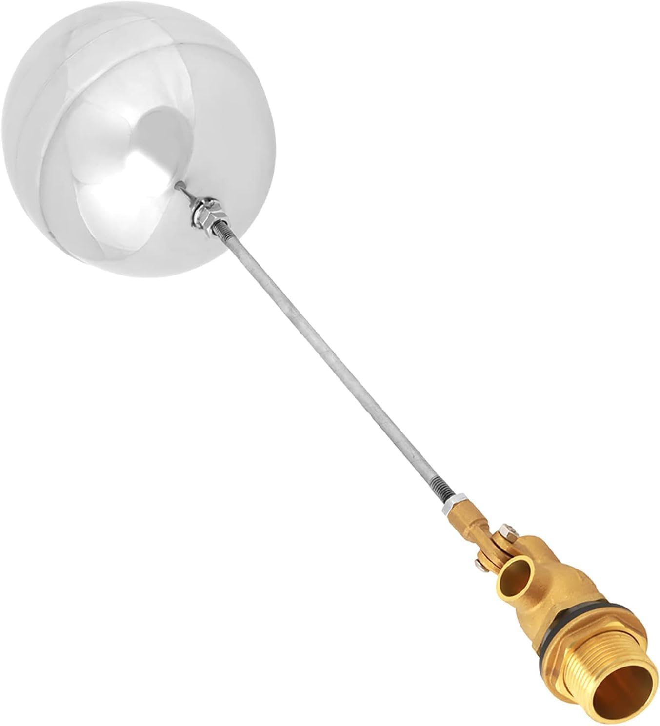 Float Valve for Water Tank Stainless Steel Float Ball Valve Floating Ball Valve Switch Automatic Brass Toilet Valve Float Valves for Stock Tank Pool Water Level Control (DN25 1inch)