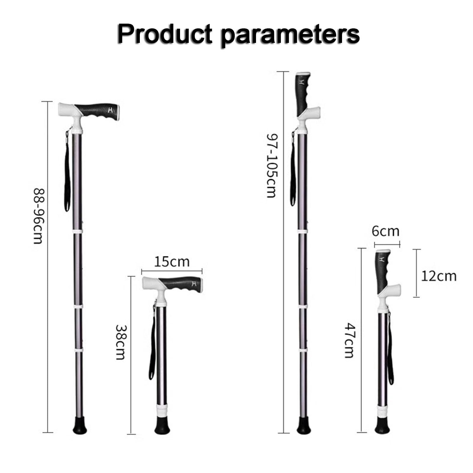 Bastone da Passeggio telescopico a 4 sezioni Bastone da Trekking Leggero in Lega di Titanio - può Essere Messo in Uno Zaino da Scuola Bastone da Passeggio Antiscivolo(A,38~105cm)