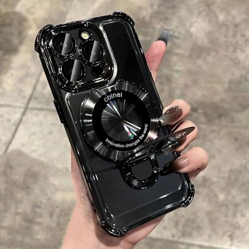 Support magnétique iPhone coque transparente antichoc noire de protection