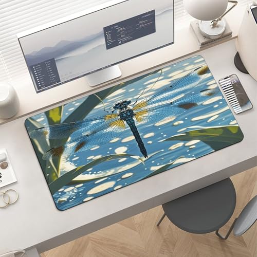Blue Dragonfly desk mat grande en goma antideslizante miniatura 6