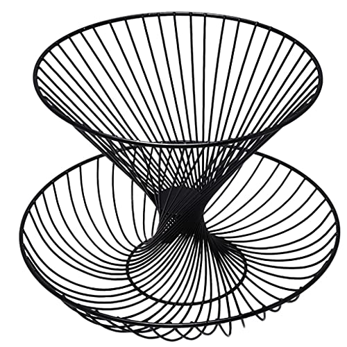Elegante decoración de metal con soporte de 2 capas para cocina 2