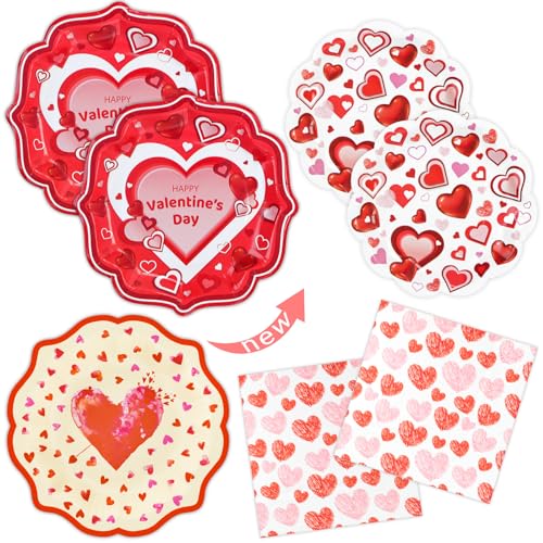 Dyliveshappyvalentinesdaypartysuppliesredwhiteheartlovepaperdinnerdessertplatesandnapkinssetredheartdisposabletablewareforanniversaryvalentinepartydecorationsserves30 Urban Country Home Decor Dylives happy valentine s day party supplies red white heart love paper dinner dessert plates and napkins set red heart disposable tableware for anniversary valentine party decorations serves 30 urban country home decor