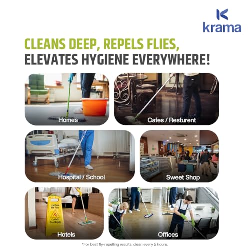 Image of Krama 3 in 1 Anti Flies, Anti Mosquito & Anti Bacteria Disinfectant Floor Cleaner | 100X Power Lemongrass Infused | Eco-Friendly, Biodegradable & Paraben Free Germs Protection Floor Cleaner 500ml