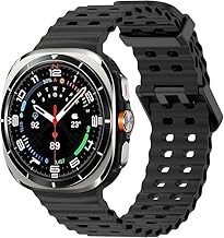 GETSABLE No Gap Soft Silicone Sport Waterproof Breathable Adjustable Strap for Women Men Compatible With Samsung Galaxy Watch Ultra 47mm Strap (2024) - Black