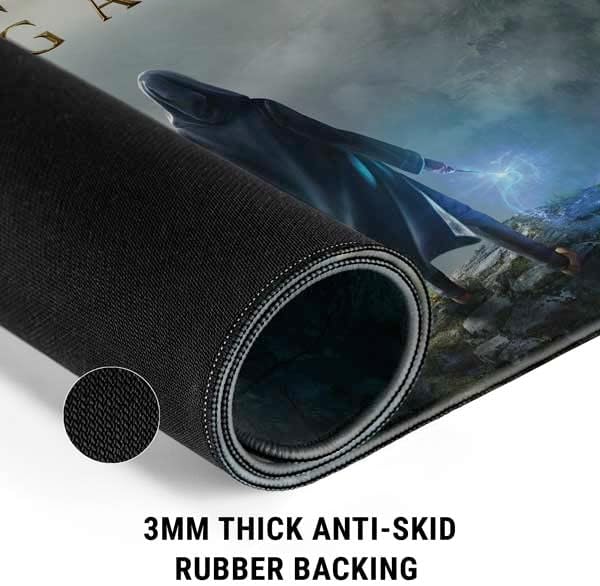 Skinit Extra Large Gaming Mouse Pad - Officially Licensed Hogwarts Legacy School Design with Stitched Edges, Waterproof, Non-Slip Rubber Base, Desk Mat for Keyboard & Mouse, 35.75" x 15.4" inches