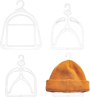 AHANDMAKER 6 Pcs Hat Rack Hangers, 3 Style Clear Plastic Hat Storage Rack Hat Organizer, Display Hanger for Winter Beanie Hat Baseball Caps Scarves Belt Ties Towels Handbags Clothes