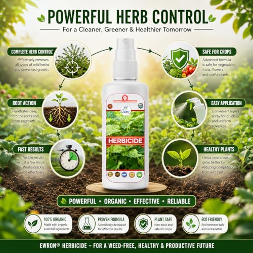 Image of Erwon Herbicide, Organic Essential Powerful Liquid Spray for Removing all types of Wild Herbs (100 ml)