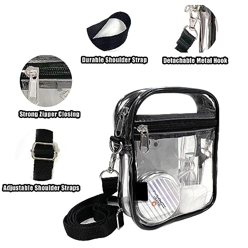 Image of Fibrdoo Clear Crossbody Purse Bag, Clear Bag Stadium Approved with Front Pocket for Concerts Sports Festivals