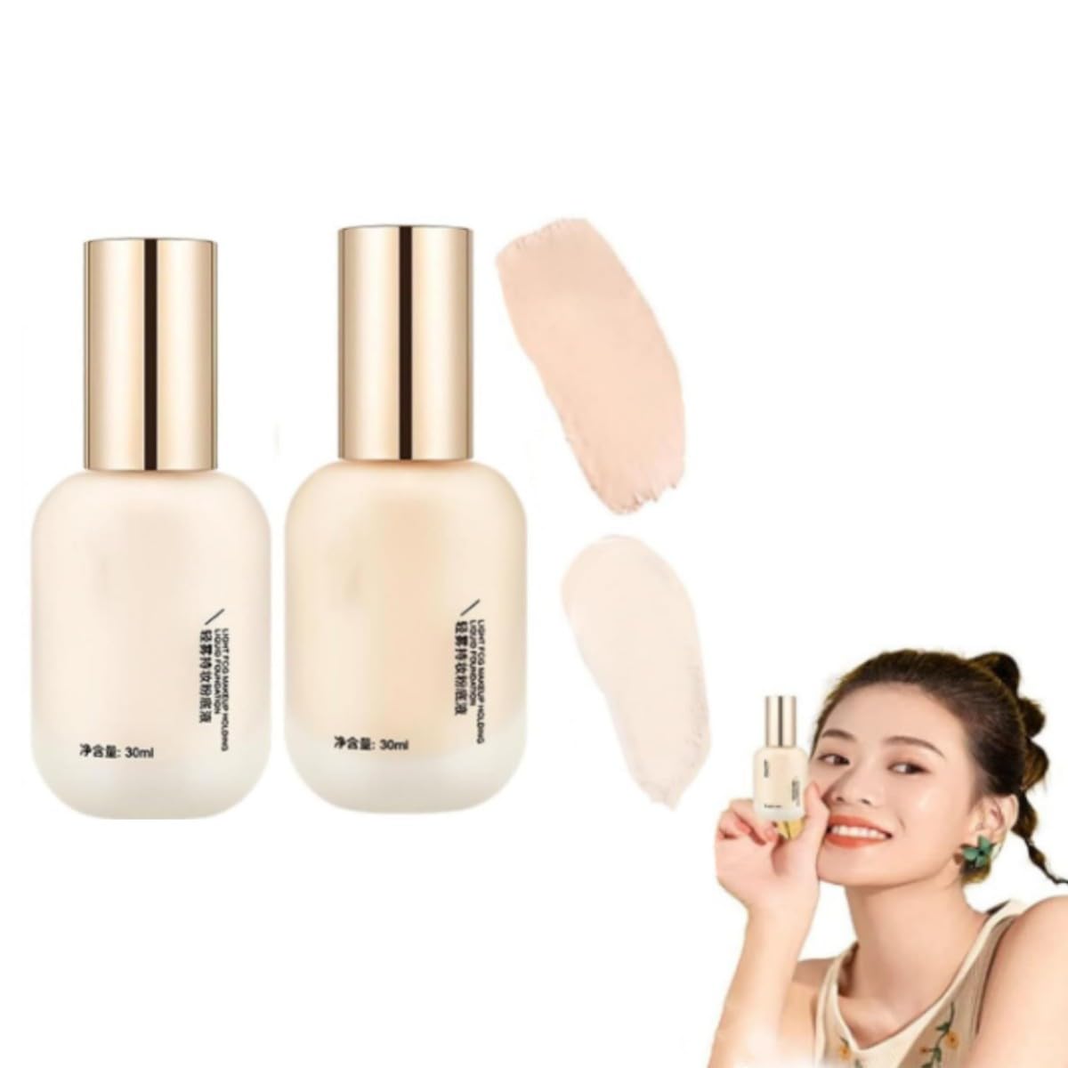 Uodo Liquid Foundation, Uodo Moisturizing Light Foundation, Uodo Liquid Foundation, Vodo Foundation, Long Lasting Oil Control Matte Foundation (2Color)