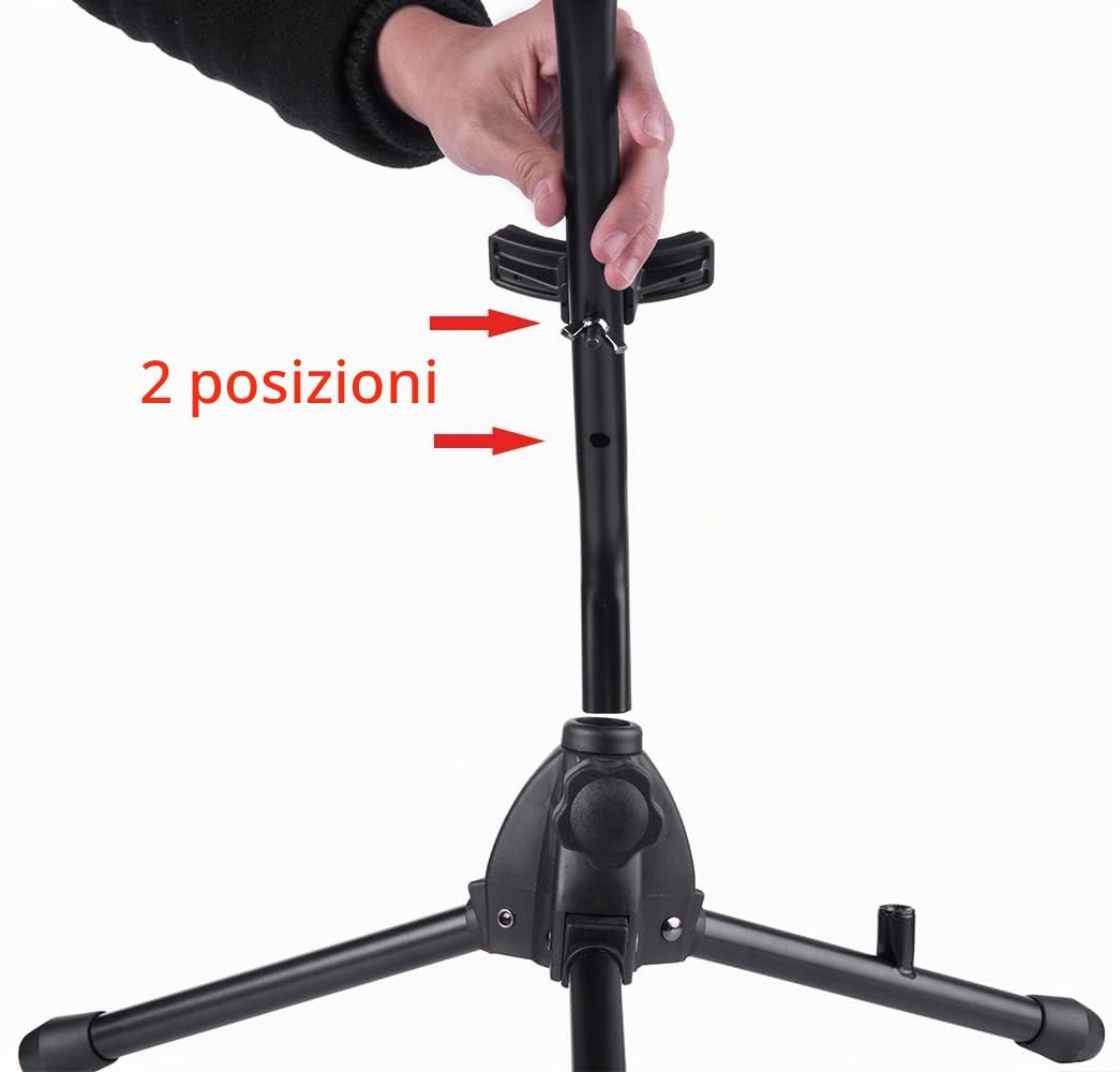 Rayzm Supporto per sassofono alto/tenore con supporto per flauto/clarinetto staccabile, supporto portatile regolabile per sassofono contralto, sassofono tenore, clarinetto e flauto