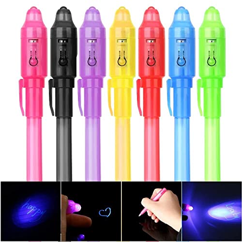 Image of kidivo Invisible Ink Magic Pen with UV-Light for Kids | Birthday Return Gifts for all age group (Multicolour, Pack of 12)