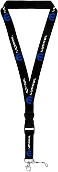 Au-TOMOTIVE Gold INC. Officially Licensed Lanyard Key Chain for Mopar Blue on Black