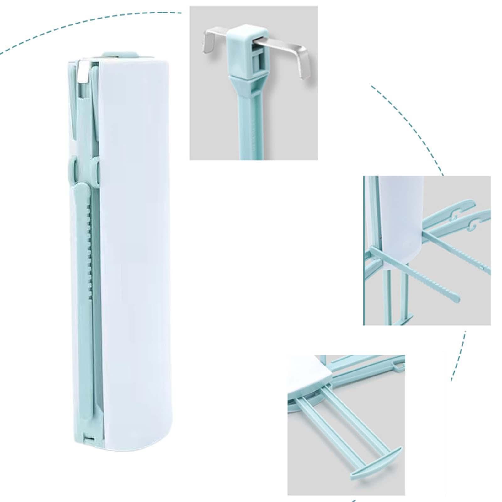 3 Tendederos Plegables, Tendedero Telescópico Compacto con Ganchos Metálicos Resistentes, Ideal para Viajes, Acampadas, Estancias en Climas Fríos Y Ll