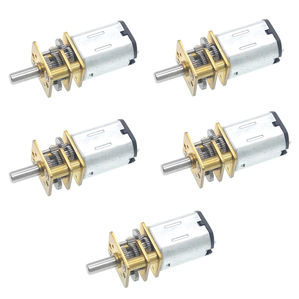 Ctrlzs 5Pcs Ga12-N20 Mini Metal Gear Motor Dc 3V Gear Wheel Gear Motors 15Rpm