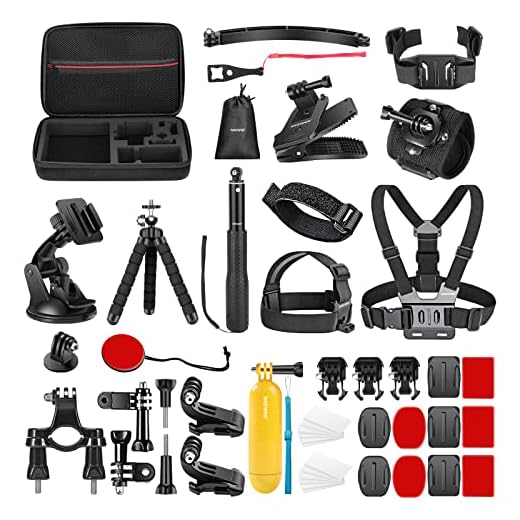 Neewer Action Camera Accessory Kit,50-in-1 Action Camera Accessories Compatible with GoPro Hero10/Hero9/Hero8/Hero7, GoPro Max, GoPro Fusion, Insta360, DJI Osmo Action, APEMAN, AKASO
