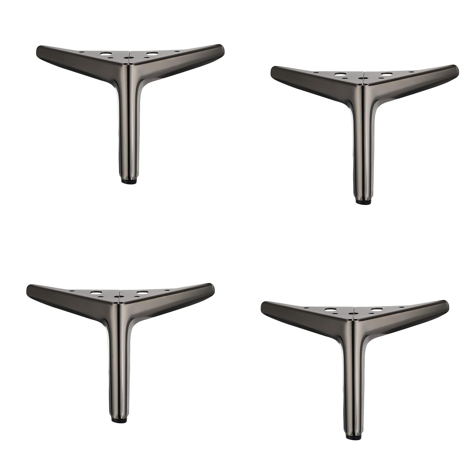 4 stuks meubelpoten, zwart metaal, tafel- en kastpoten, driehoekige tafelpoten, 10 cm, tv-meubelpoten, kastpoten voor kast, tv-kasten, bank, laden, nachtkastje, met schroeven, belastbaar tot 800 kg