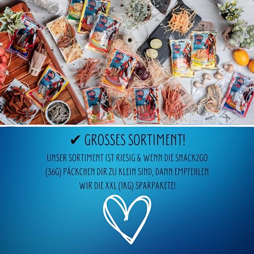 Pazifischer Kabeljau - Geräuchert (6x36g Pack) - Natur Snack getrocknet & gesalzen I High Protein I Jerky I Fitness Snack I Trockenfisch Omega-3 I Trockenfleisch Alternative Camping Snack