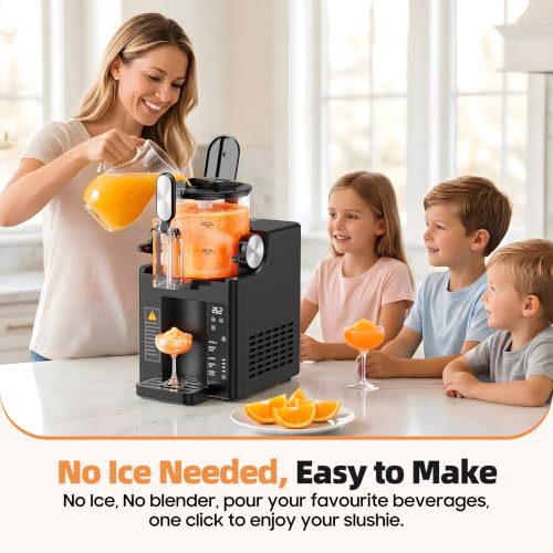 Image of Slushie Machine for Home, 67OZ Frozen Drink Maker, 5 Presets, Black | No Ice Needed, Fast Cooling, Makes Soft Serve, Margaritas, Frappes , Milkshakes with Auto-Cleaning, Perfect for Summer Party
