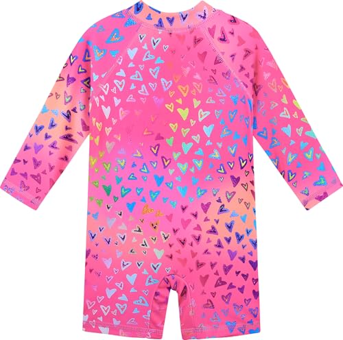 Image of XFGIRLS Baby /Toddler Girls Swimsuit Long Sleeve One-Piece Bathing Suit Rash Guard