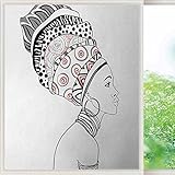 Stained Glass Window Film African No Glue Opaque Static Film Decorative Privacy Window Film Static C
