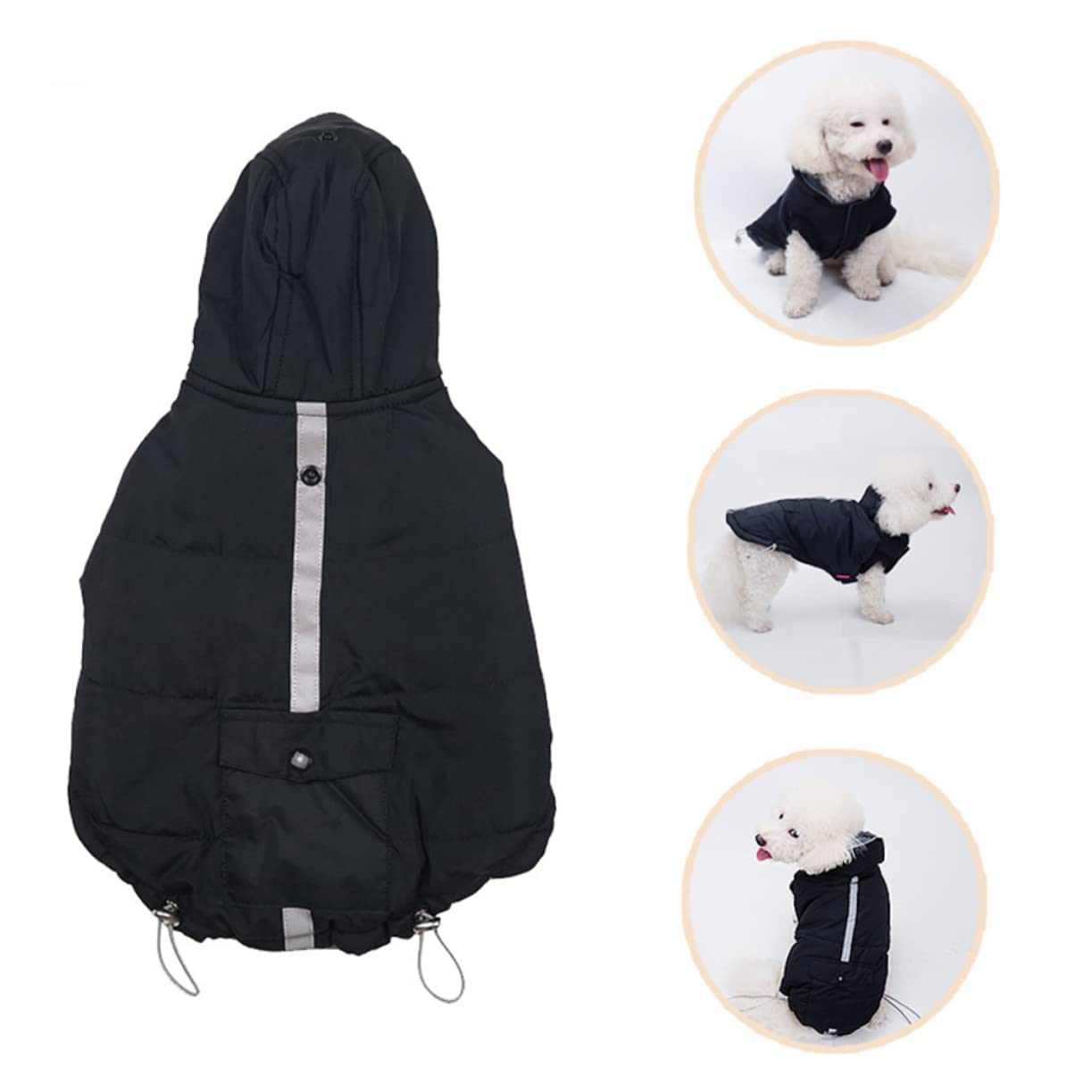 Housoutil 2 Chalecos Cálidos De Algodón para Perros Chaqueta Reflectante Y Acogedora Que Brilla En La Oscuridad para Uso En Exteriores Abrigo para Perros Traje De Nieve Ropa para Mascotas.
