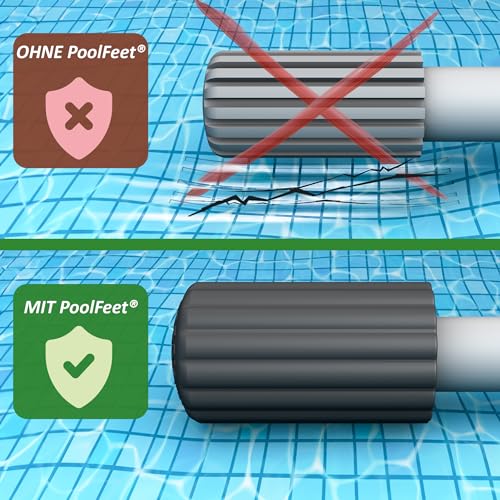 PoolFeet® Universelle Silikon Schutzkappen für Poolleiterfüße, Schützt die Poolfolie vor Beschädigungen, Zubehör, Pool, Poolleiter, Gummipuffer