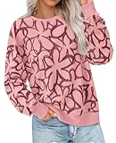 PRETTYGARDEN Graphic Sweatshirts for Women Crewneck Floral Print Long Sleeve Pullover Y2K Tops 2026 Fall Casual Cute Clothes (Pink Floral,Small)