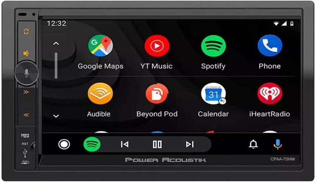 Power Acoustik CPAA-70MW | 7" Wireless Apple CarPlay Double Din Car Stereo | Android Auto Touchscreen Multimedia Audio Receiver with Bluetooth and Backup Camera Support