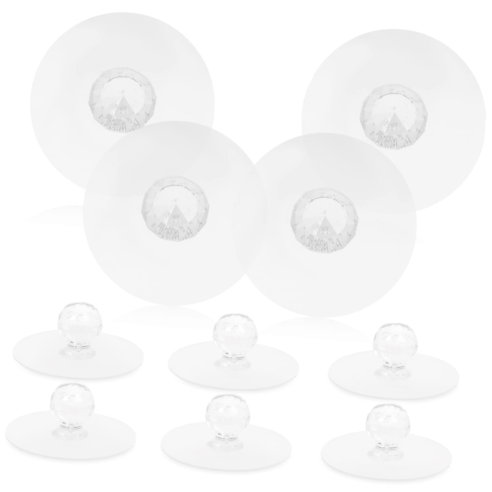 TOBBOMEY Crystal Cabinet Knobs 10pcs Self-Adhesive Door Handles Adhesive Pulls for Kitchen Dresser Wardrobe Drawer Knobs