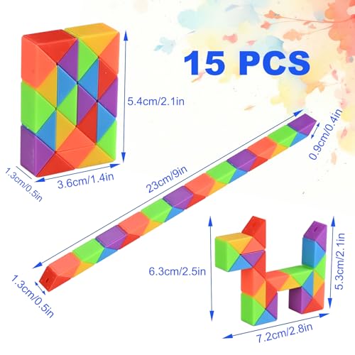 GOLDGE 24 Pack Mini Fidget Snake Cube Puzzle Toys Party Favors by GOLDGE - Used condition - Image 2