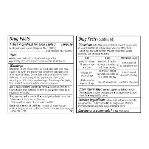 Quality Choice Fiber Therapy Caplets, 100 Count Gentle Fiber Laxative with Methylcellulose for Constipation Relief, Regularity Support, Gluten-Free, Non-Allergenic, Gentle & Effective - Image 3