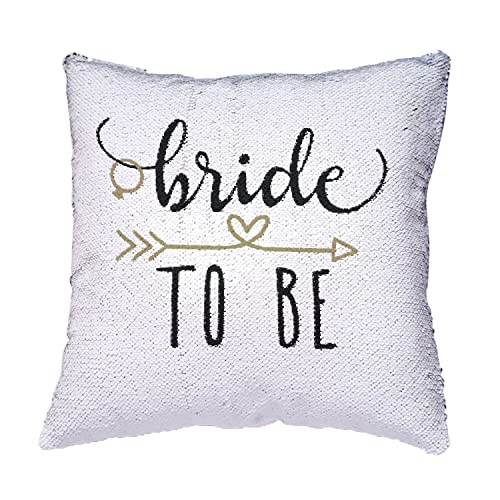 Coussin Bride to Be à sequins dorés pour future mariée - 4